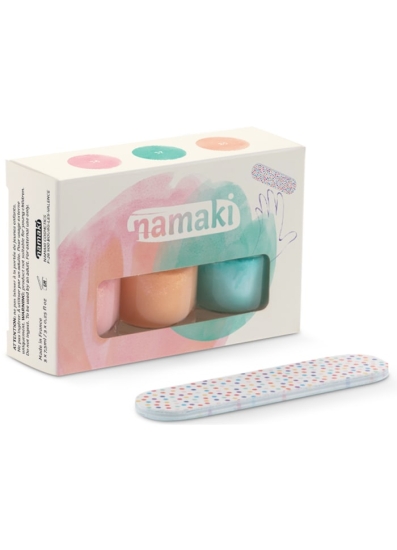 Vattenbaserat Nagellack för barn 3-pack + nagelfil - Candy - Namaki i gruppen Barn & Baby / Leksaker hos Familjekortet Sverige AB (10093_3755)