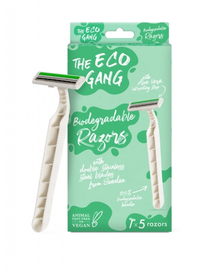 Engångsrakhyvel av bioplast 5-pack - The Eco Gang i gruppen Skönhet & Hälsa / Hudvård hos Familjekortet Sverige AB (10093_3848)