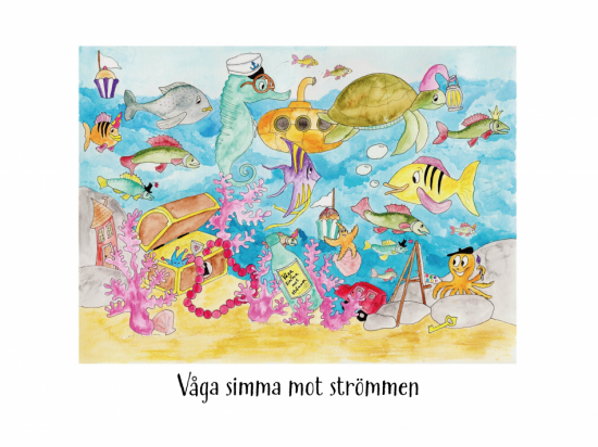 Print 30x40 cm - Våga simma mot strömmen i gruppen Hem / Inredning / Tavlor & Posters hos Familjekortet Sverige AB (10223_093printvagasimma)