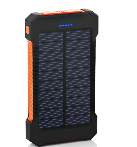 Solar Power Bank 50000mAh Vattentät Solcellsladdare 2 USB-portar Extern laddare Powerbank för Xiaomi Iphone med LED-ljus - Orange i gruppen Sport & Fritid / Friluftsliv hos Familjekortet Sverige AB (10257_PW98875)